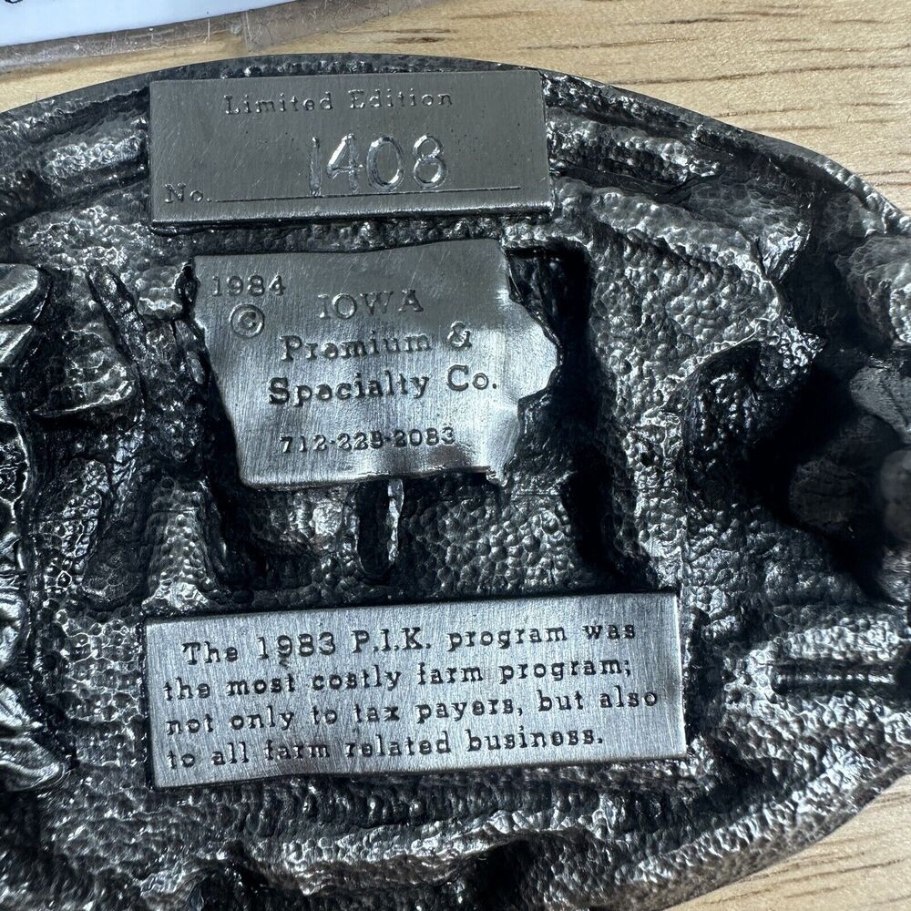 1984 Vintage PIK I Survived Agribusiness Limited Edition #1408 Belt Buckle - Picture 5 of 12